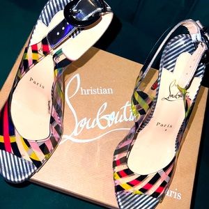 Christian Louboutin  multicolor stripes sandals for sale